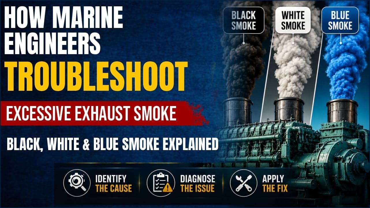 How Marine Engineers Troubleshoot Excessive Exhaust Smoke: Black, White & Blue Smoke Explained
