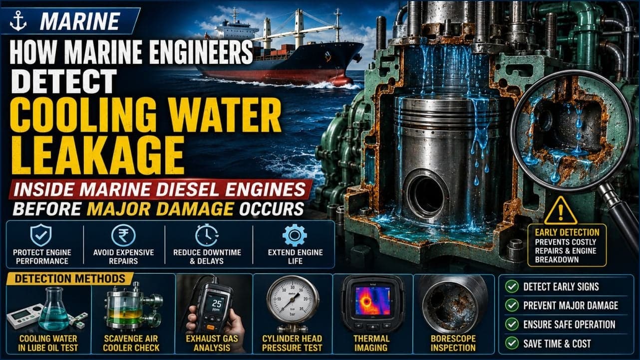 How Marine Engineers Detect Cooling Water Leakage Inside Marine Diesel Engines Before Major Damage Occurs