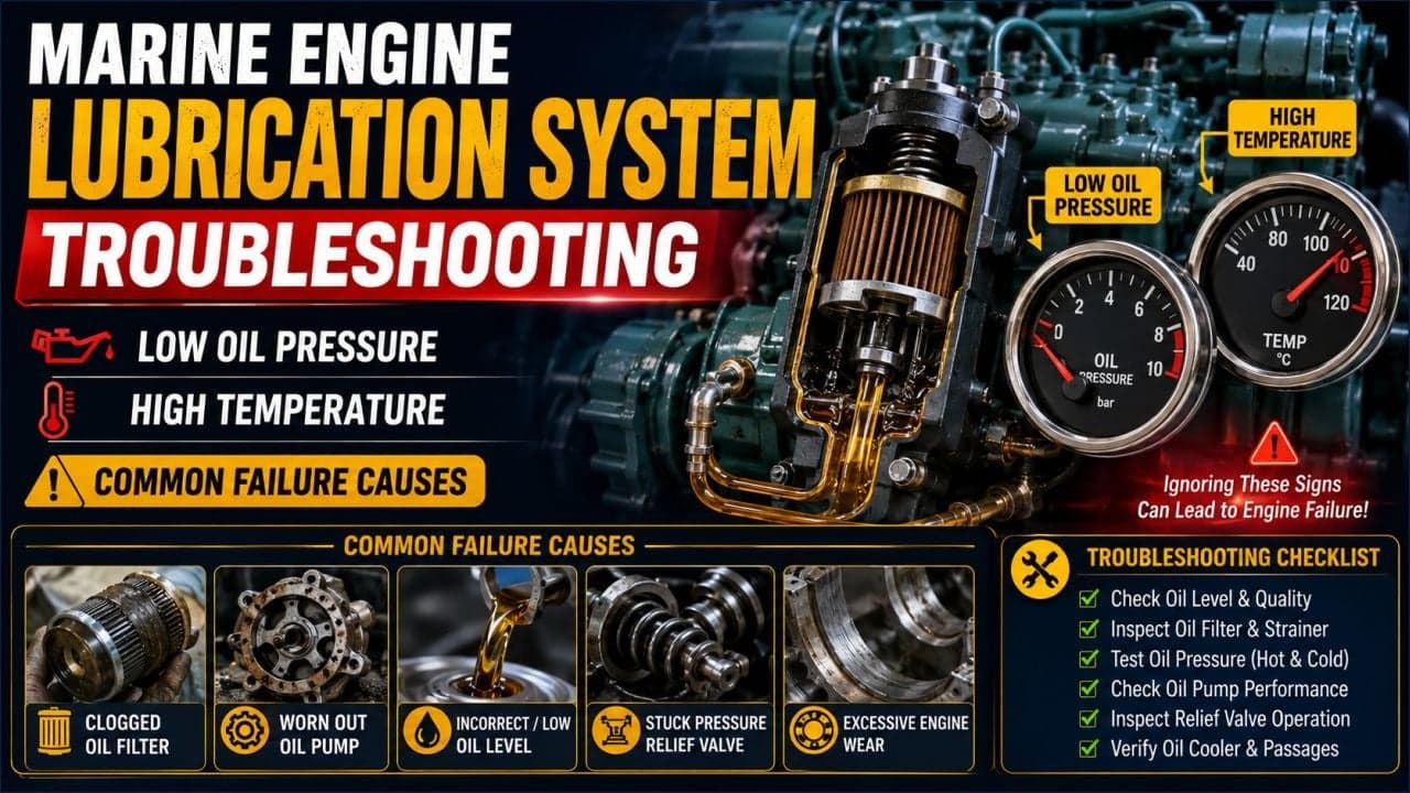 Marine Engine Lubrication System Troubleshooting: Low Oil Pressure, High Temperature & Common Failure Causes