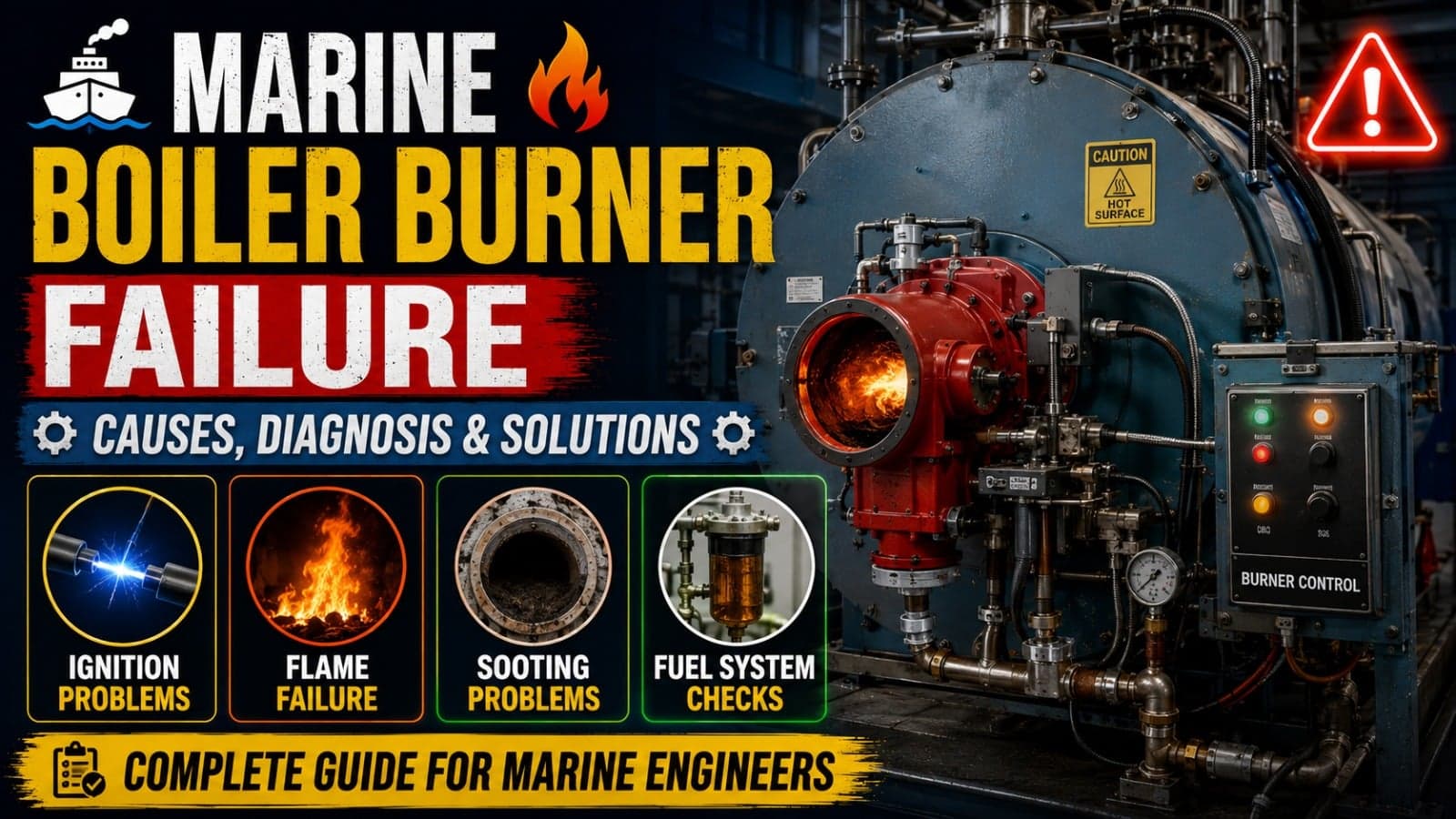 Marine Boiler Burner Failure: Ignition Problems, Flame Failure, Sooting & Fuel System Checks